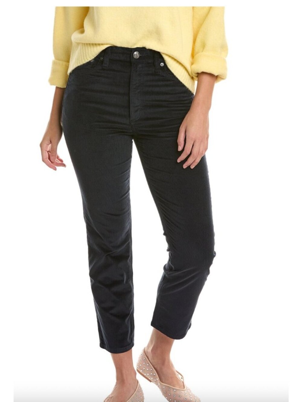 Rag Bone Wren High Rise Slim Straight Corduroy Jeans Ankle Length Blue Womens 30